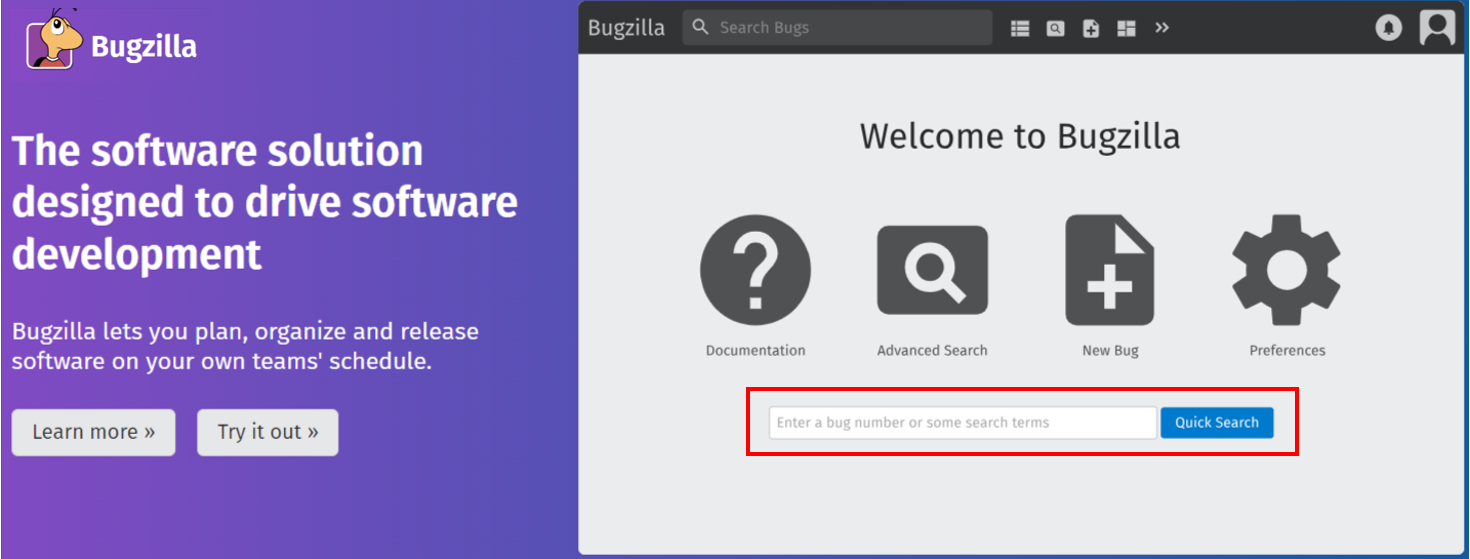 bugzilla tool screenshot