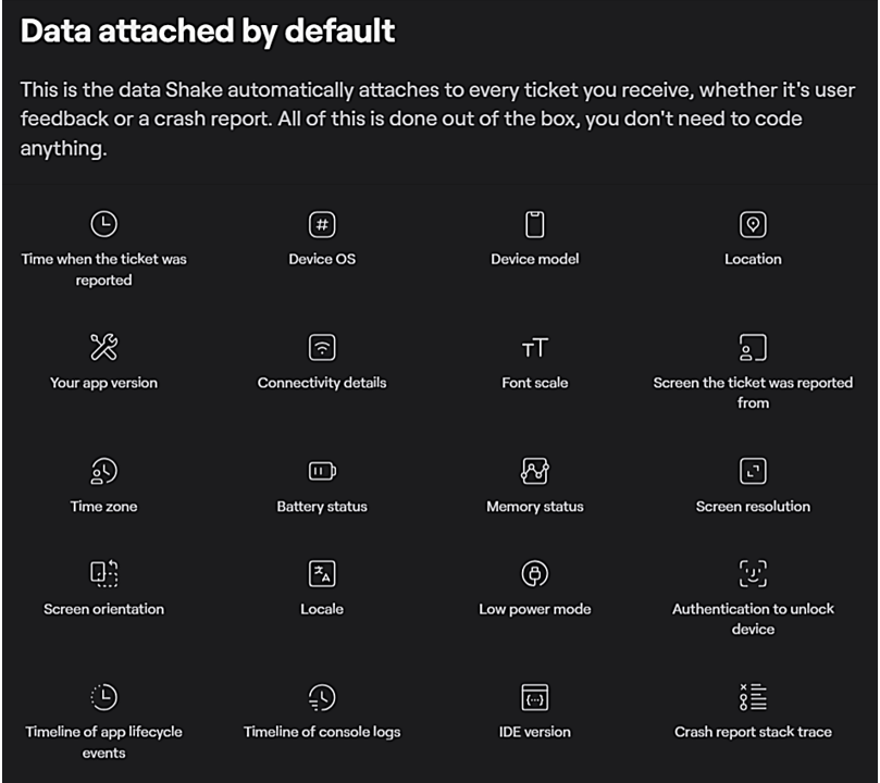 shake data attached by default