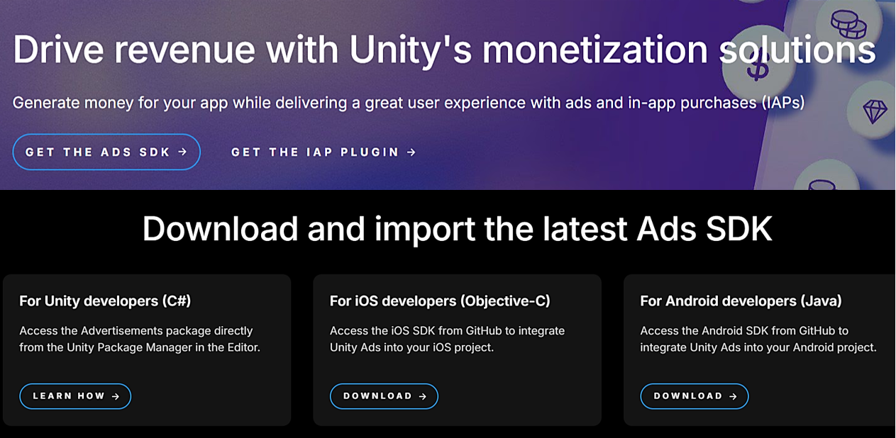 unity mobile sdk screenshot