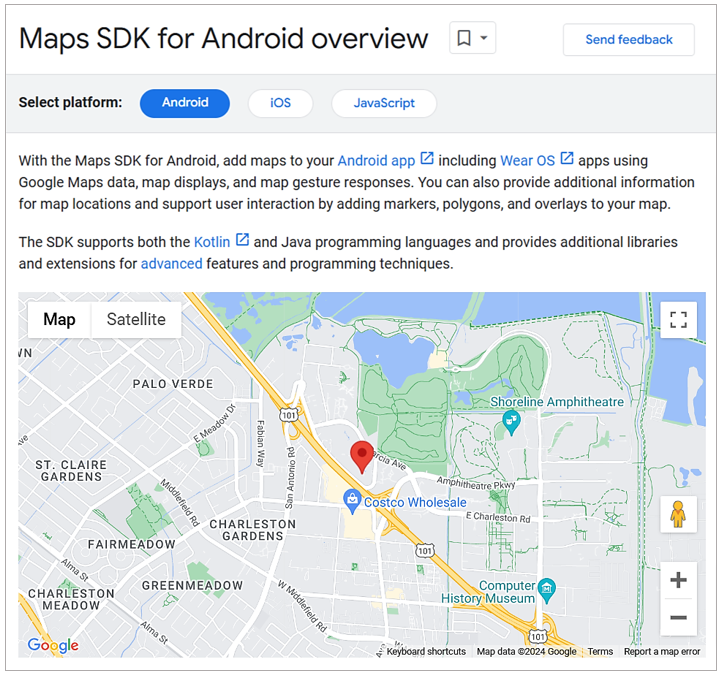 google maps mobile sdk screenshot